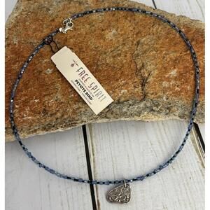 Peyote Bird Sterling Cool Shades Charm Blue‎ Bead Choker J159